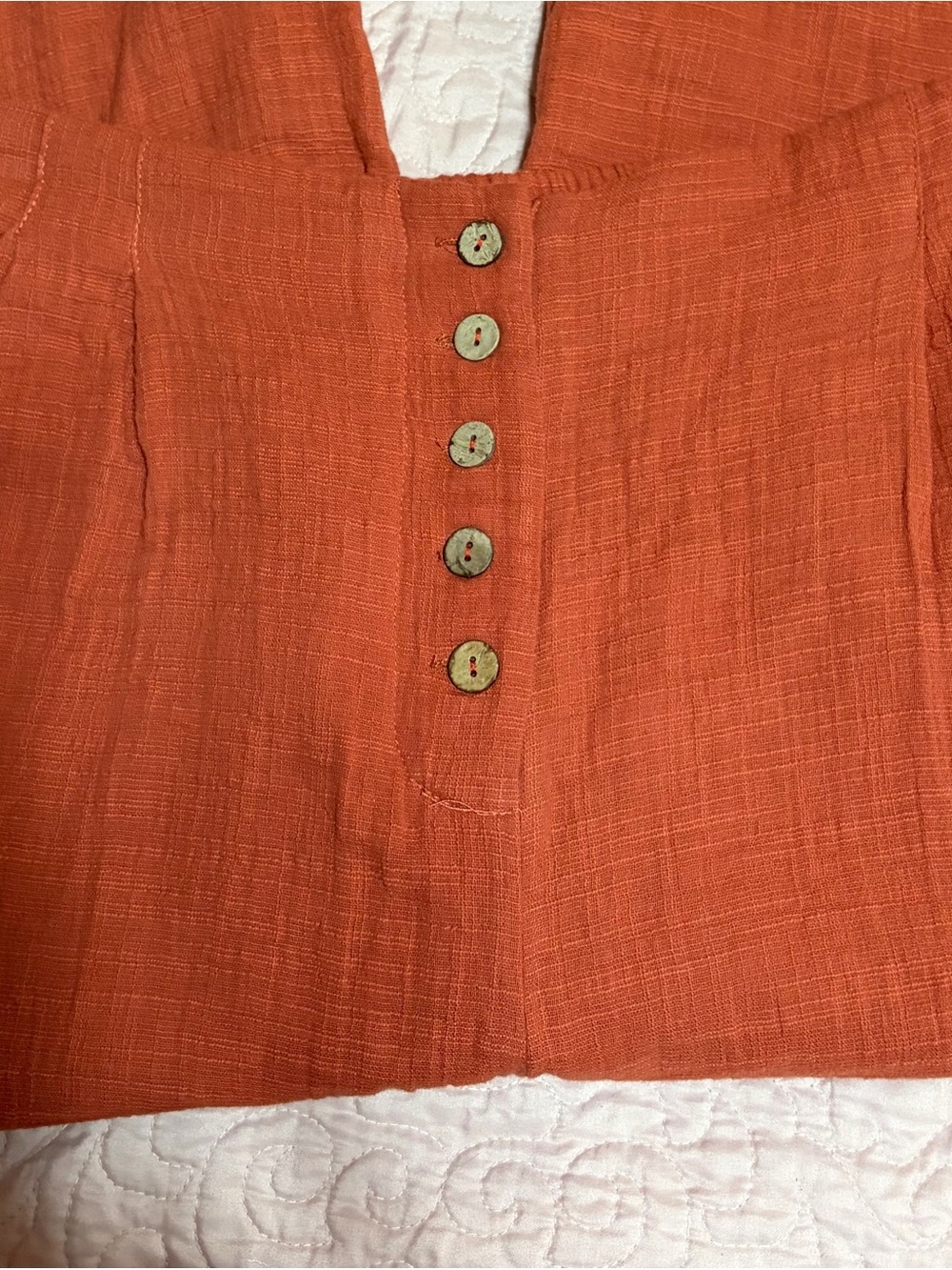 Maya Rust Button-Front Cropped Wide-Leg Pants - Picture 6 of 9